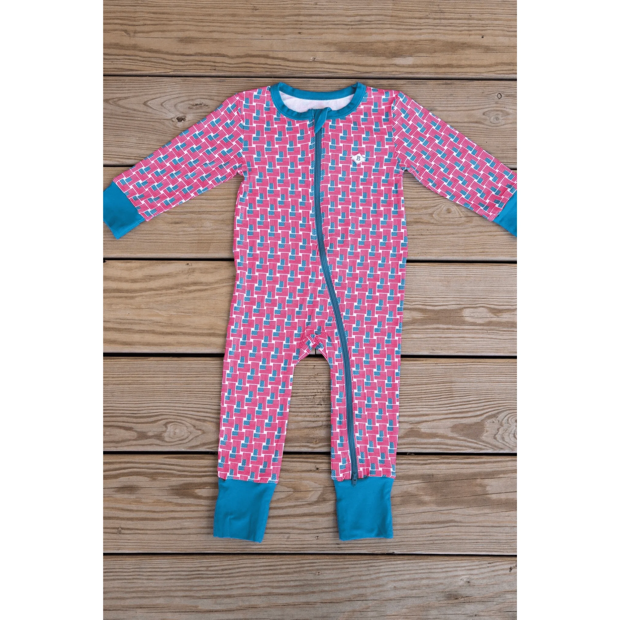 Baby Zip Up - American Flag Print - Image 3