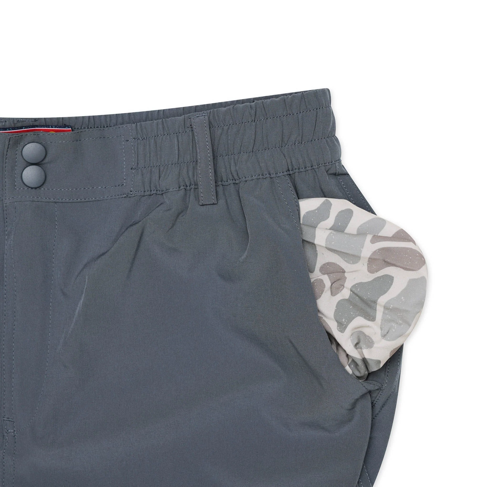 Everyday Short - River Rock Grey - Classic Deer Camo Pocket - Image 6