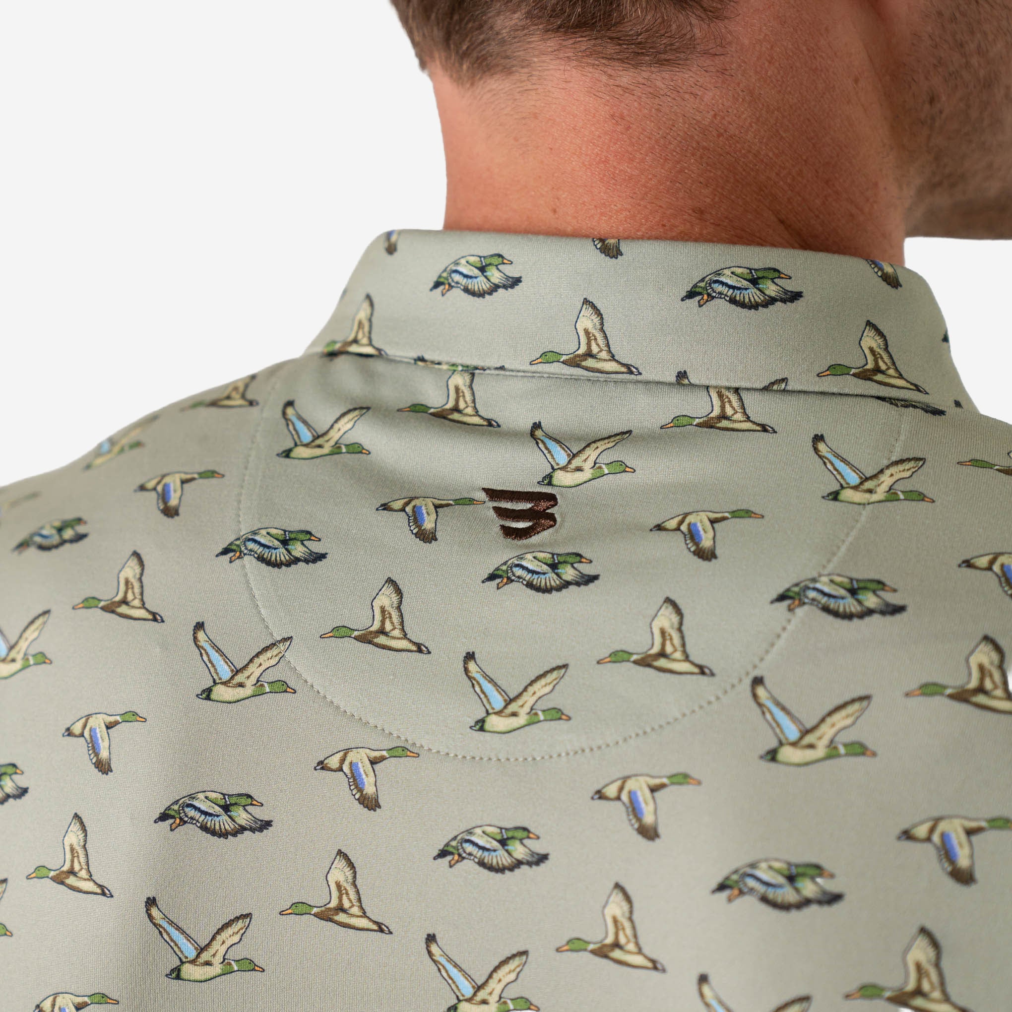 Father and Son Bundle - Performance Polo - Flying Ducks Green - Image 7