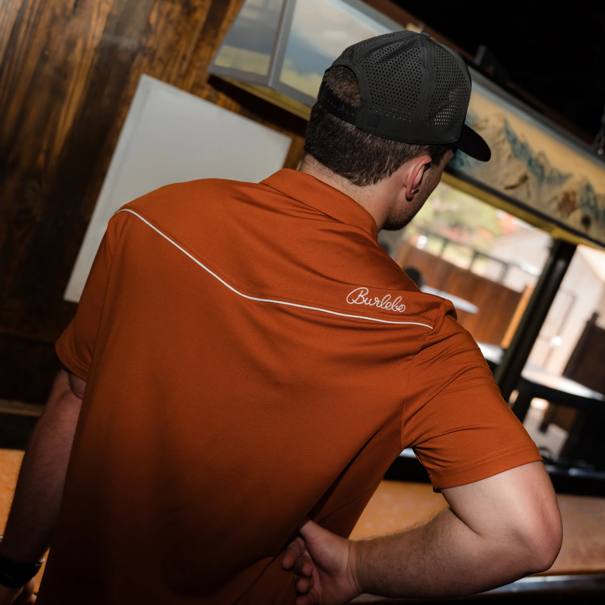 Pearl Snap Performance Polo - Orange - Image 8