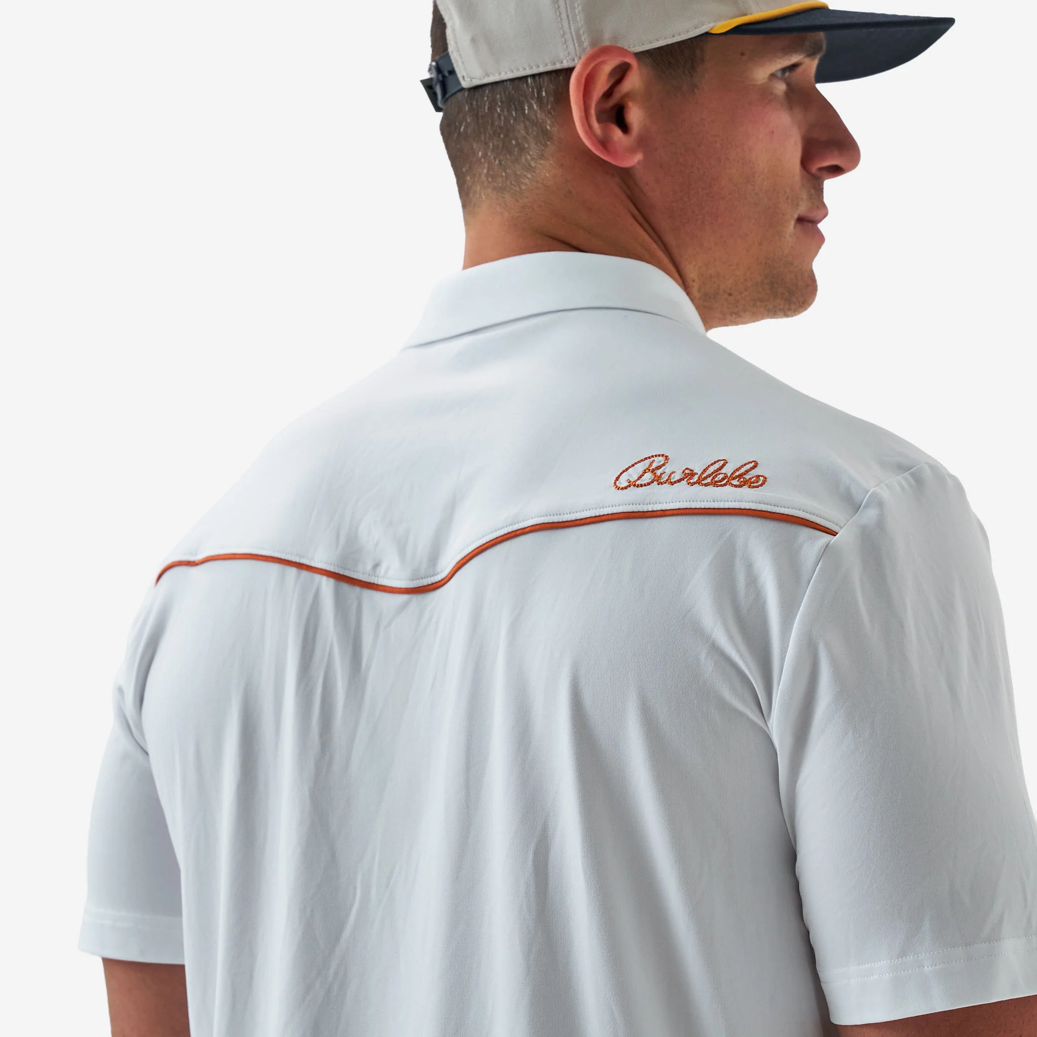 Pearl Snap Performance Polo - Redfish - White - Image 11