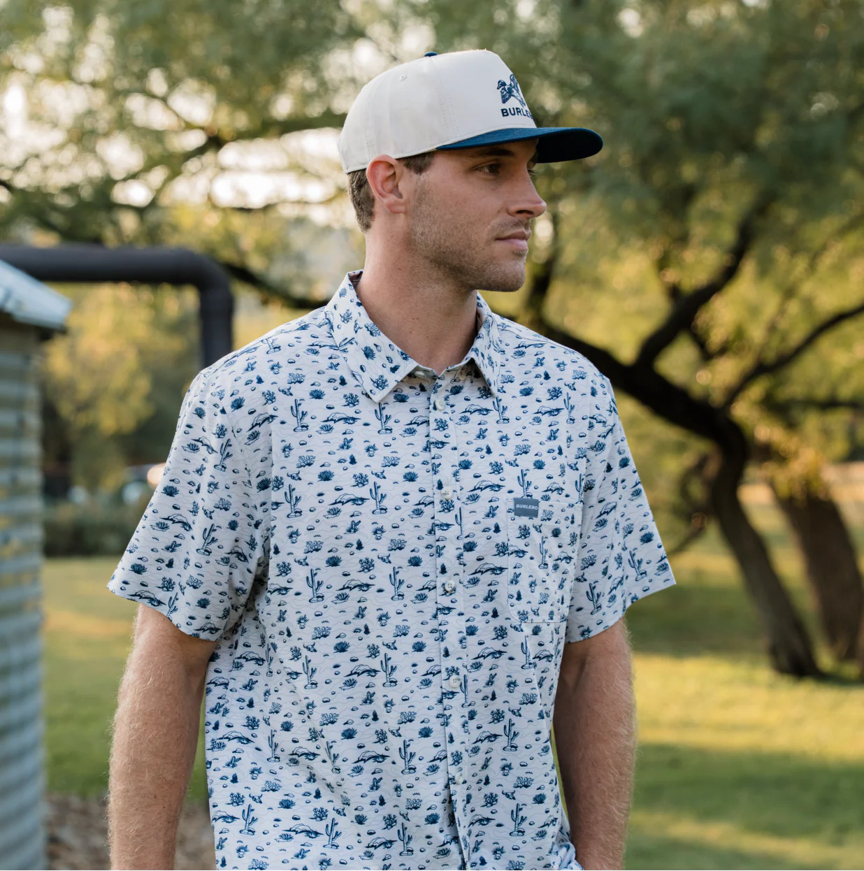 Performance Button Up - Out West - Cream - Image 2
