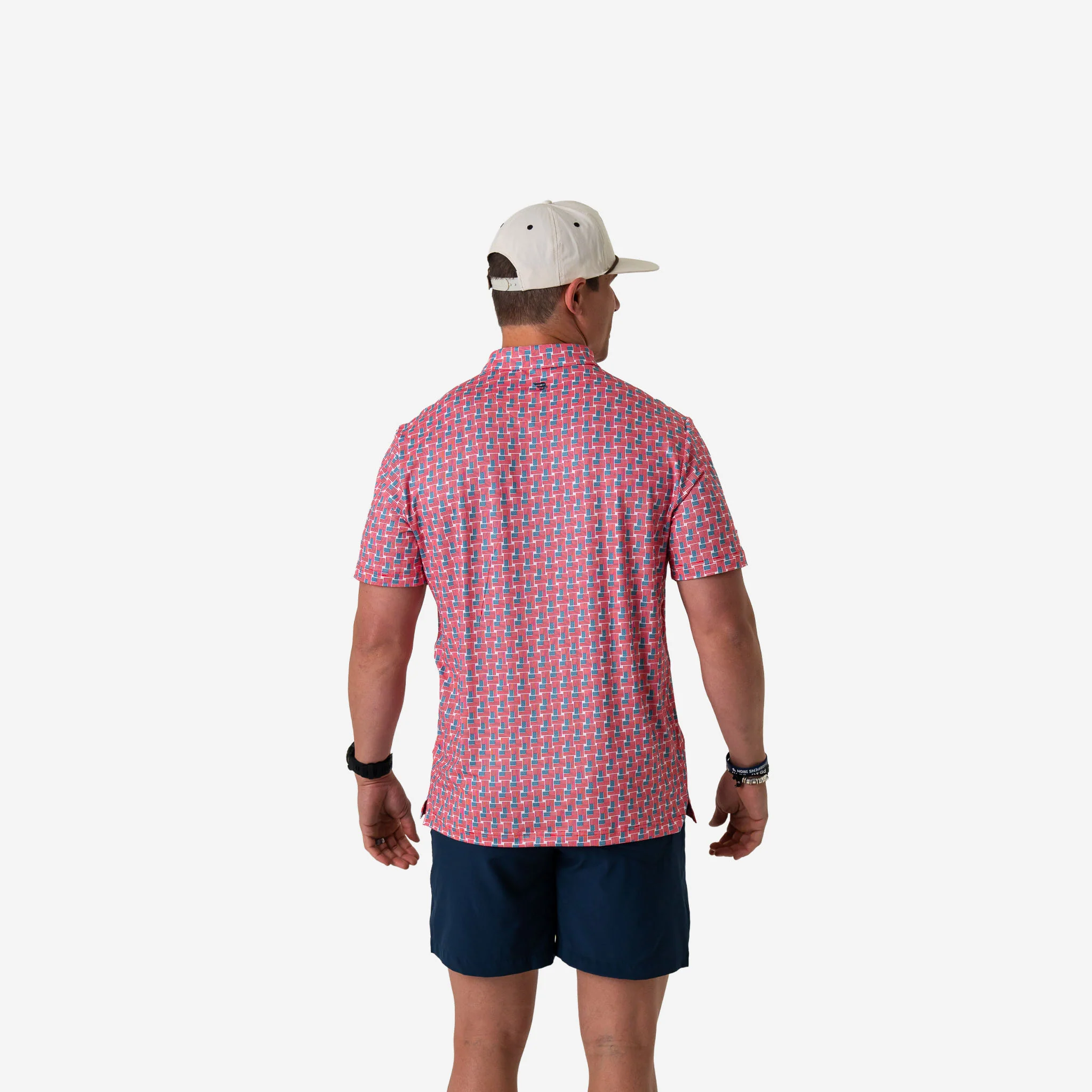 Performance Polo - American Flag Print - Image 4
