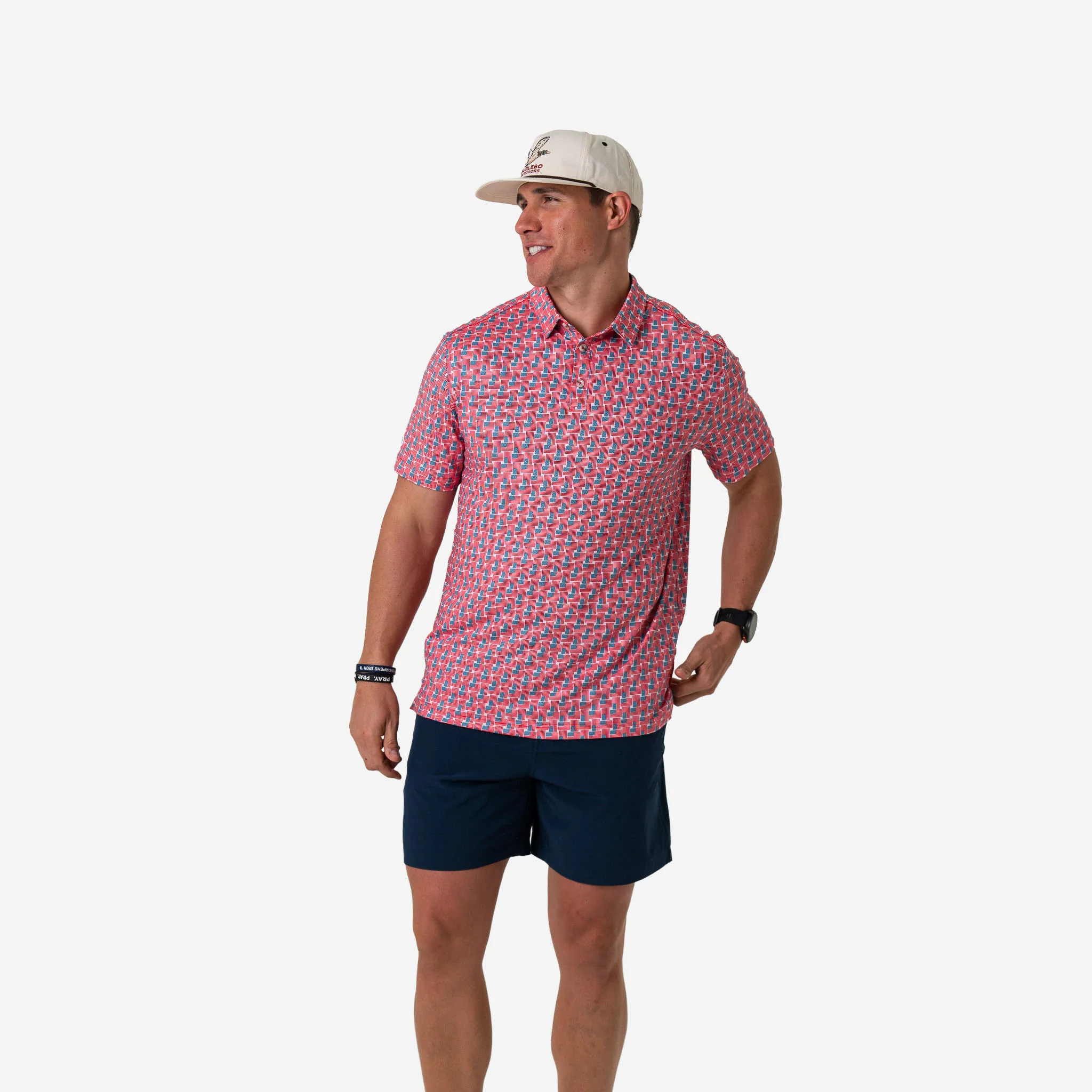Performance Polo - American Flag Print - Image 8