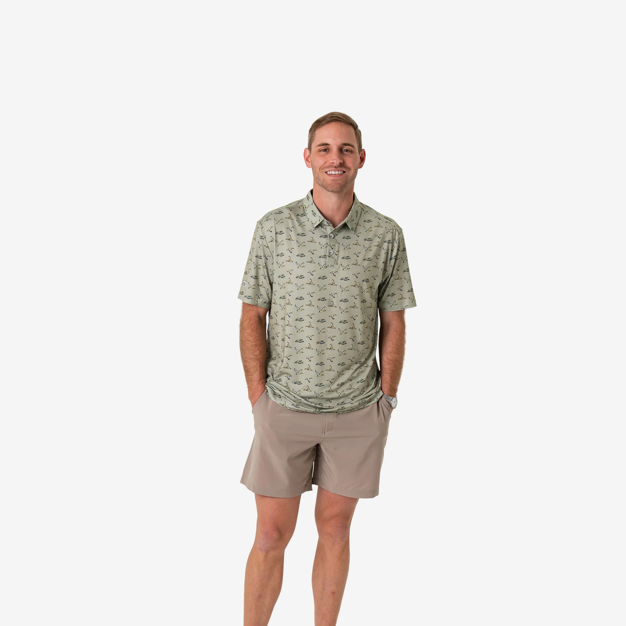 Performance Polo - Flying Ducks - Green - Image 7