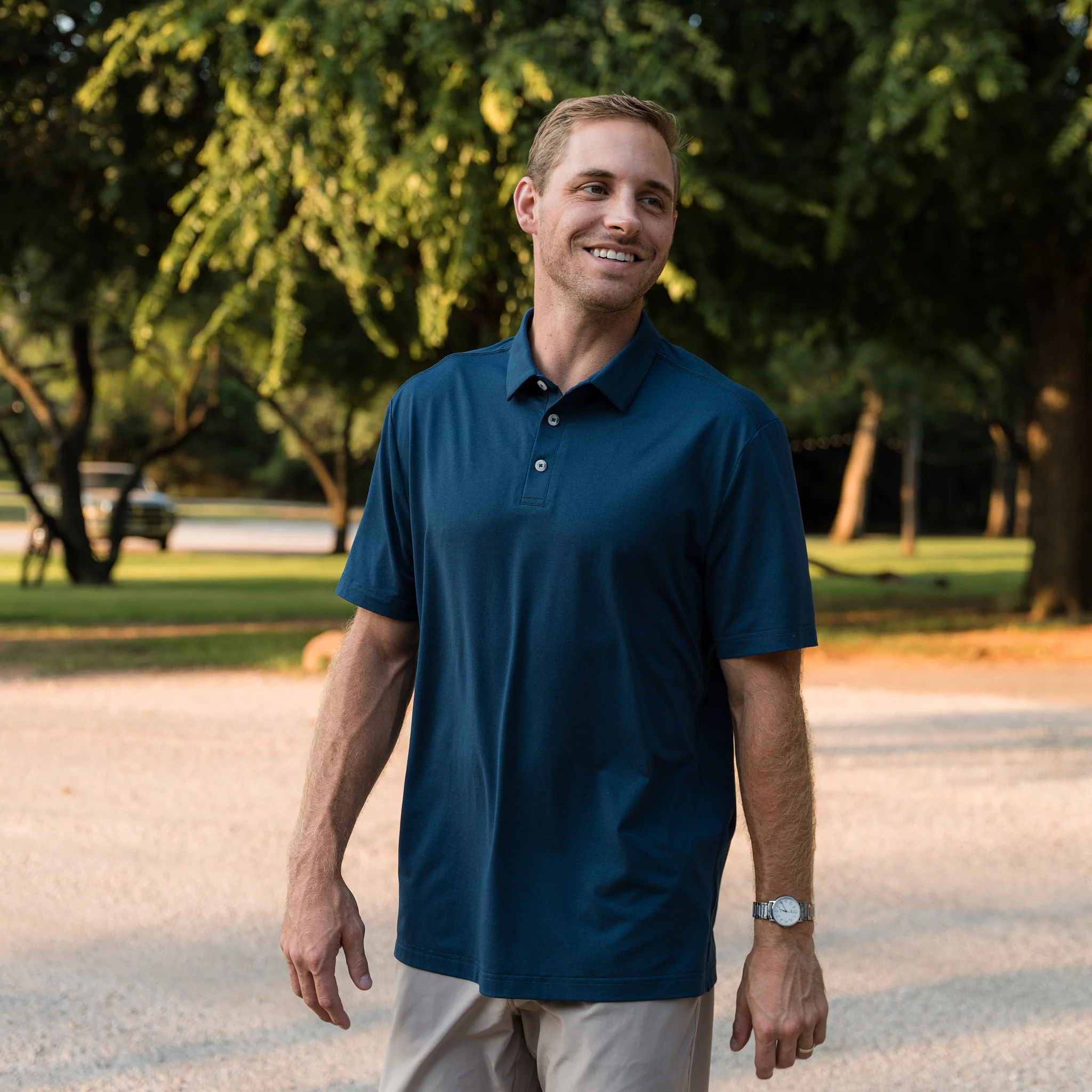 Performance Polo - Heather Navy - Image 2