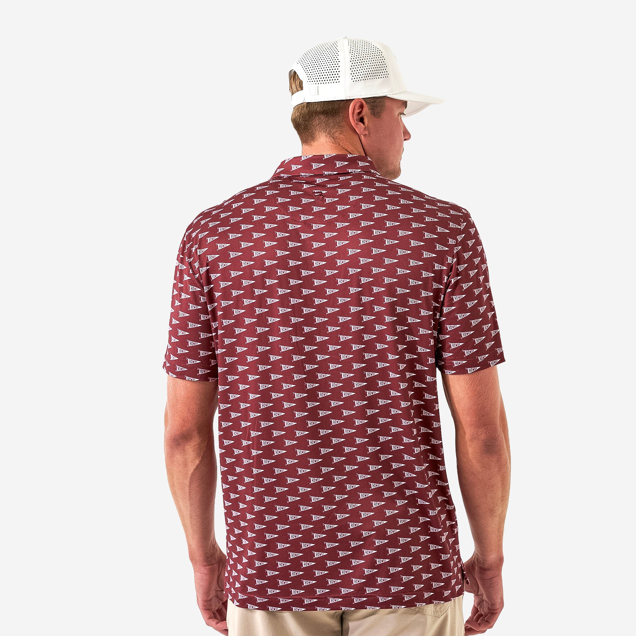 Performance Polo - Howdy Pennants - Maroon - Image 5