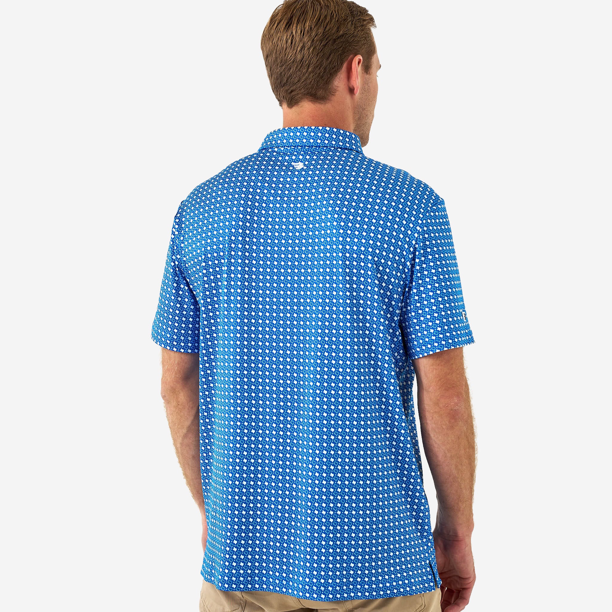 Performance Polo - Texas - Blue & White - Image 5