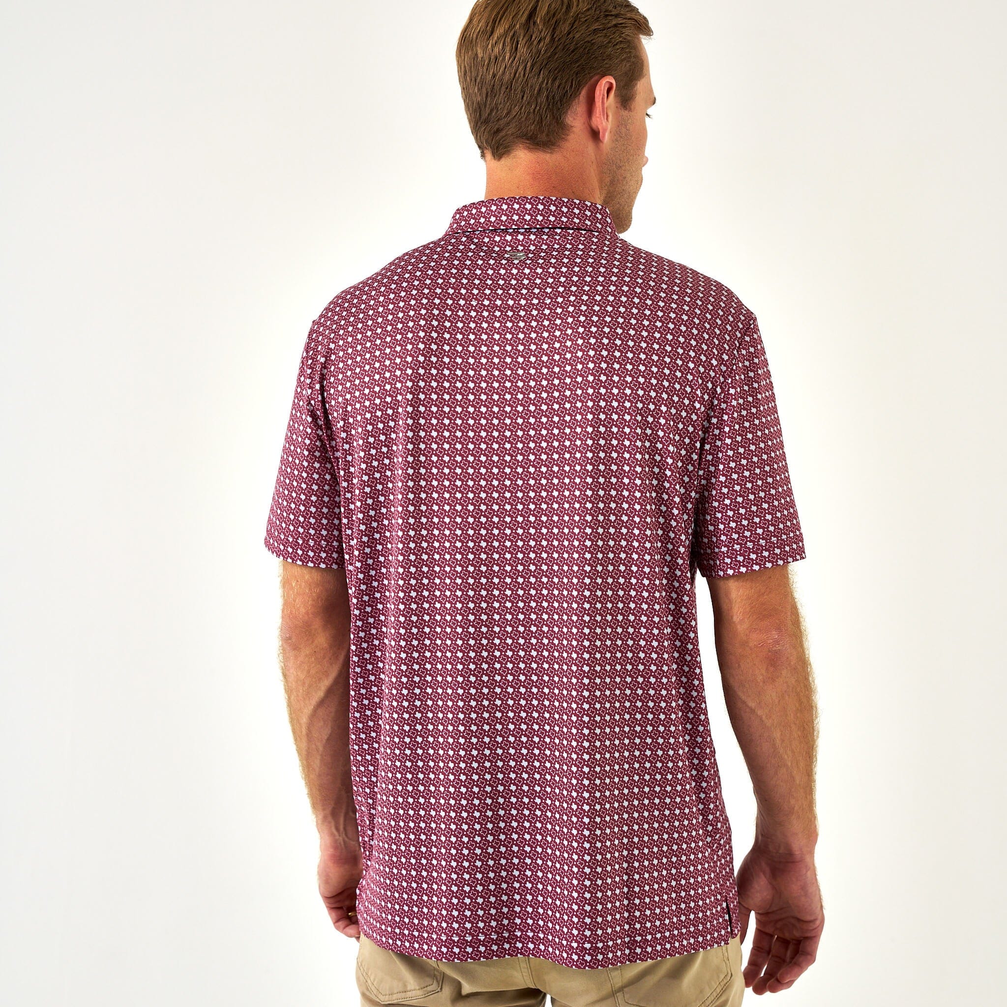 Performance Polo - Texas - Maroon & Grey - Image 4