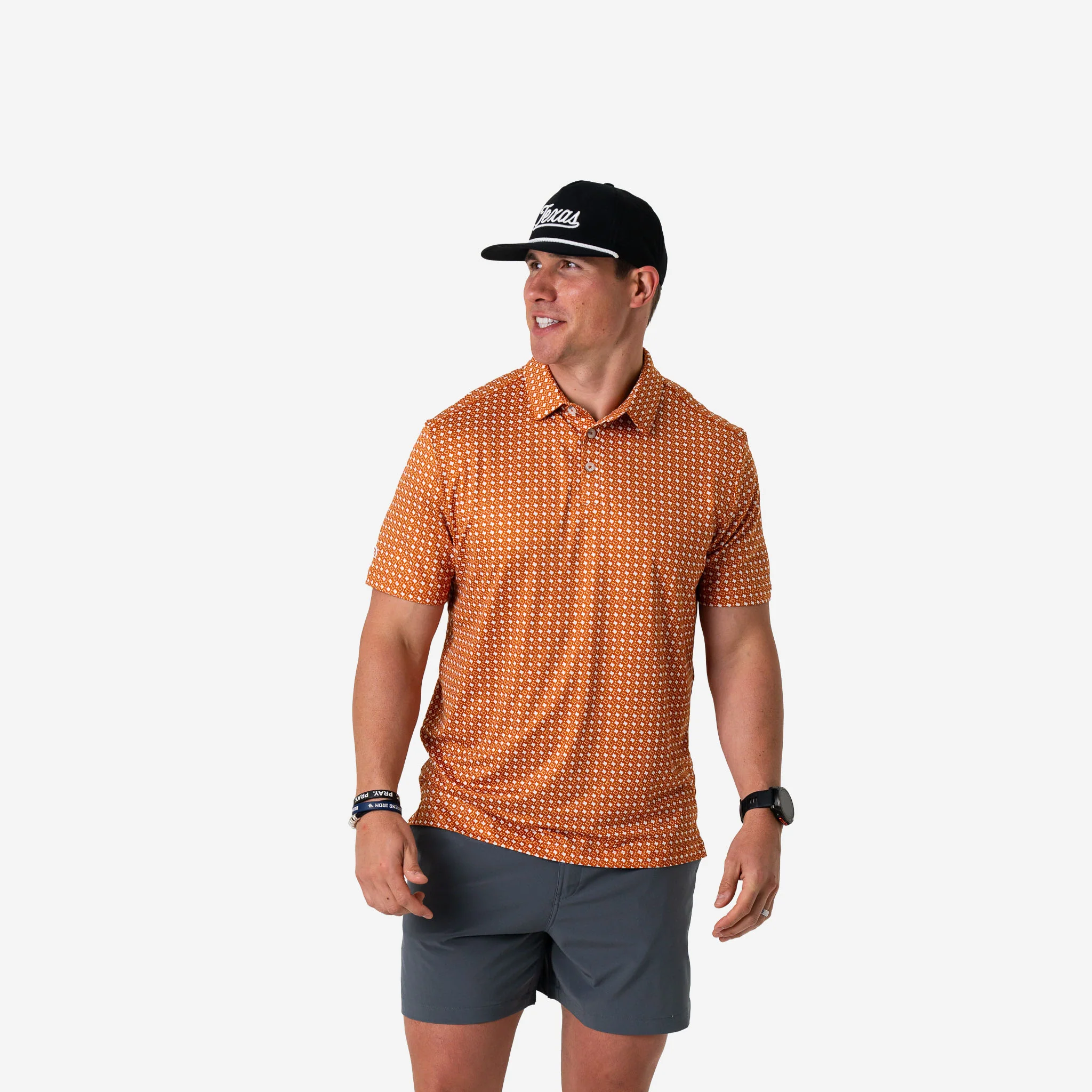 Performance Polo - Texas - Orange & White - Image 8