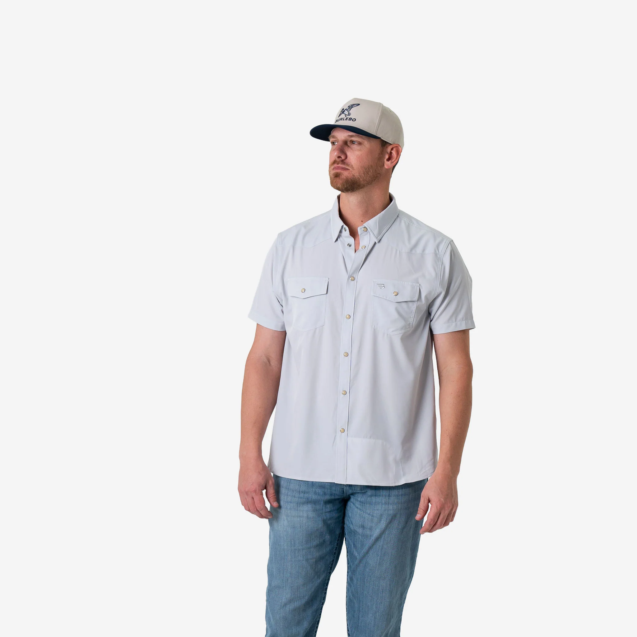 Performance Western Shirt -  Light Grey - Image 4