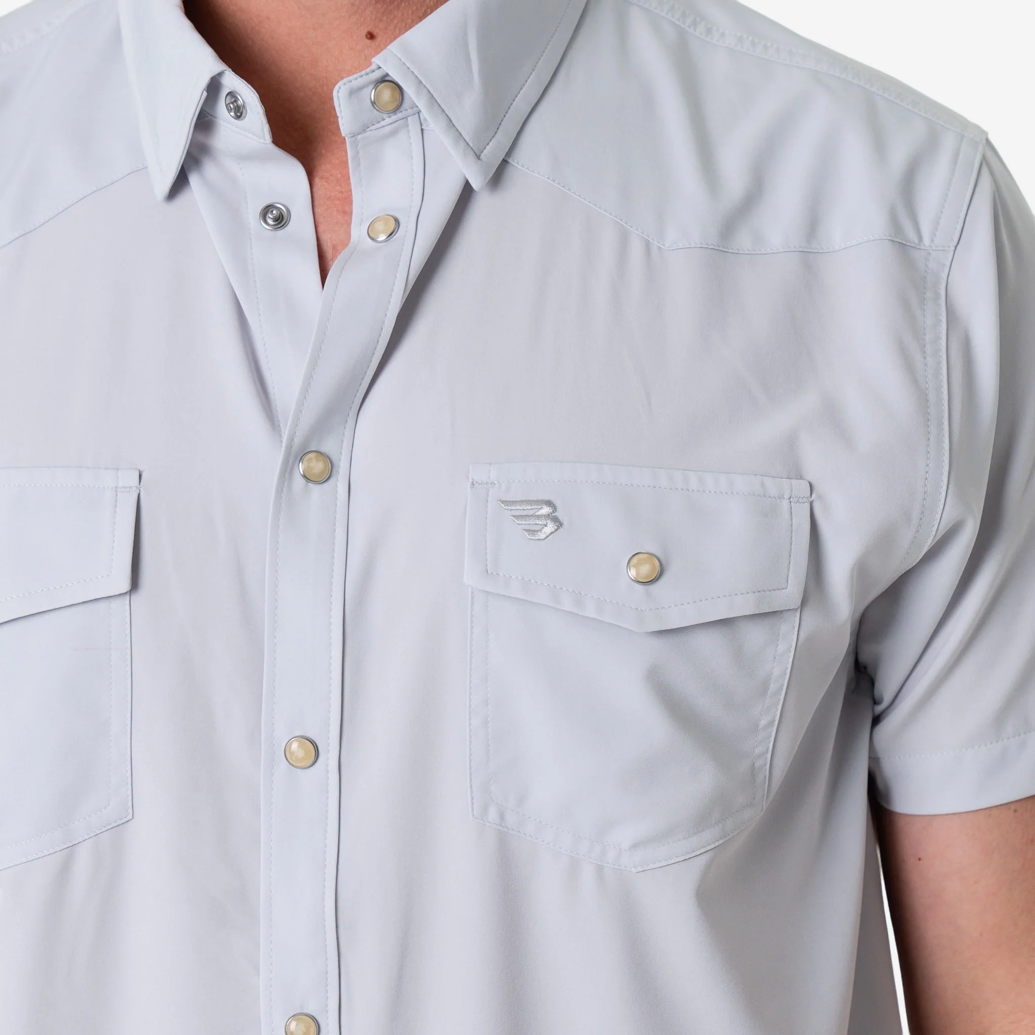 Performance Western Shirt -  Light Grey - Image 7
