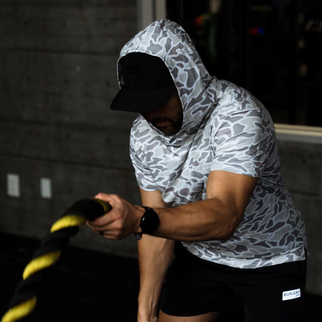 Short Sleeve Performance Hoodie - White Camo - Image 2