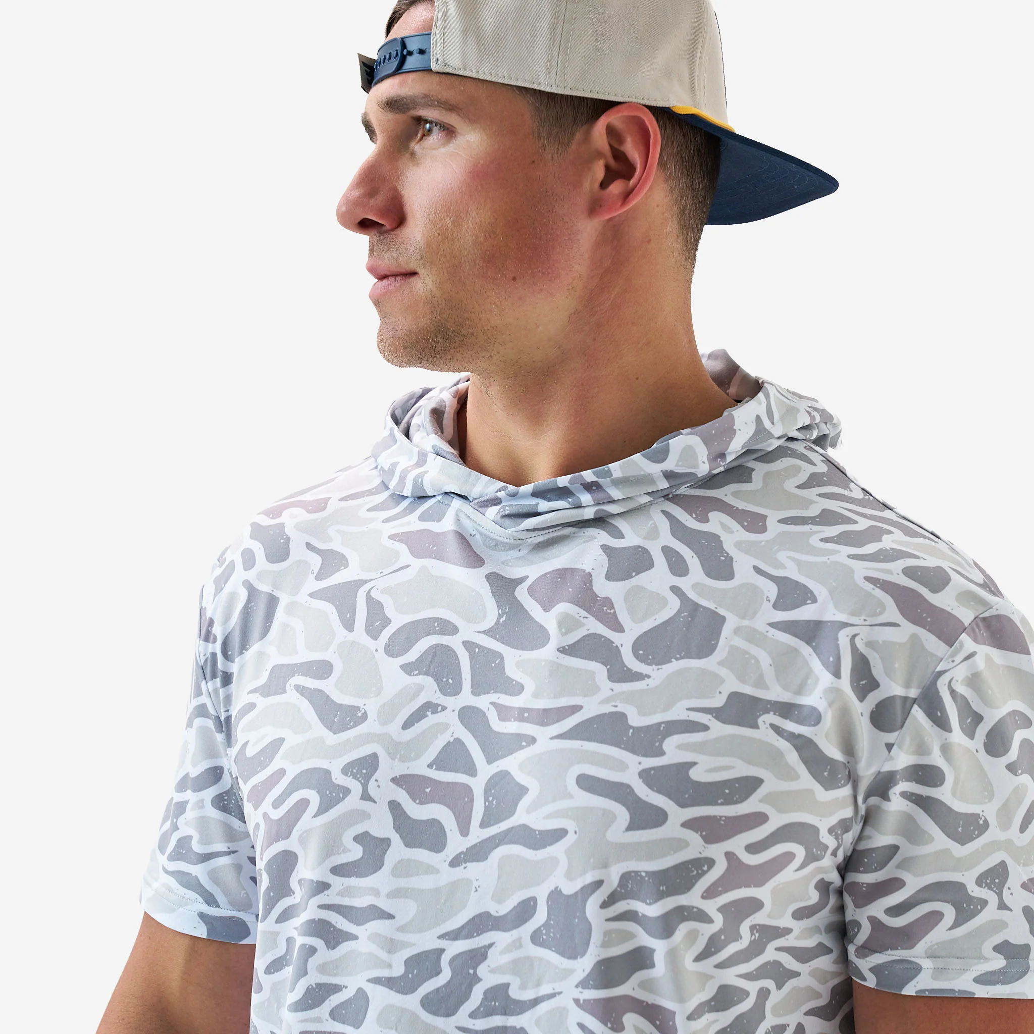 Short Sleeve Performance Hoodie - White Camo - Image 3