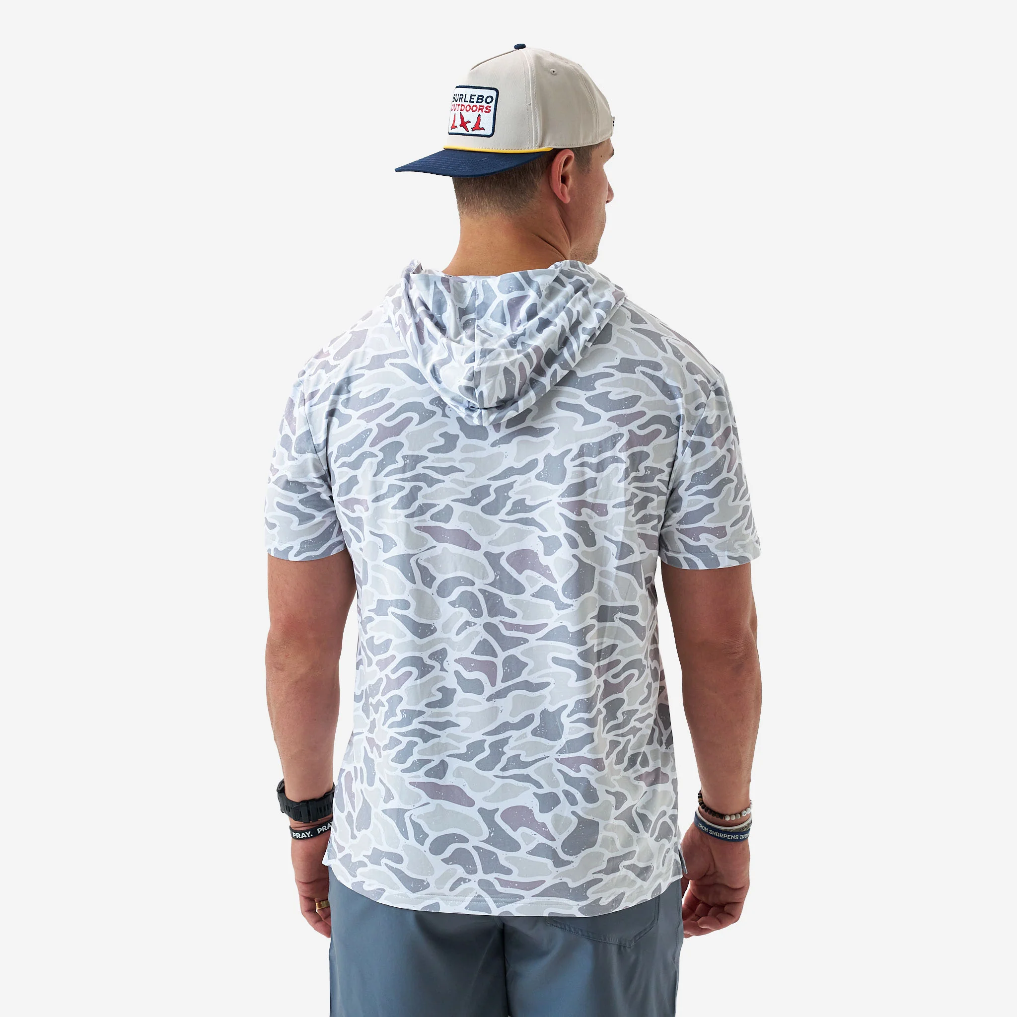 Short Sleeve Performance Hoodie - White Camo - Image 4