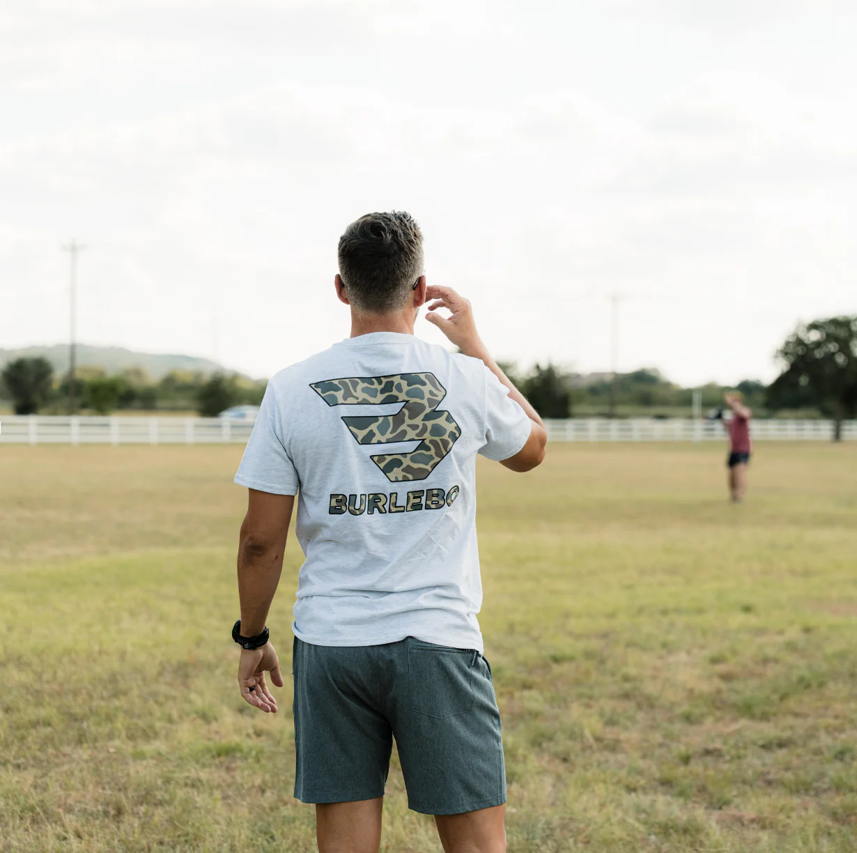Short Sleeve Tee - Flying B Classic Deer Camo - Ash Grey - Image 2