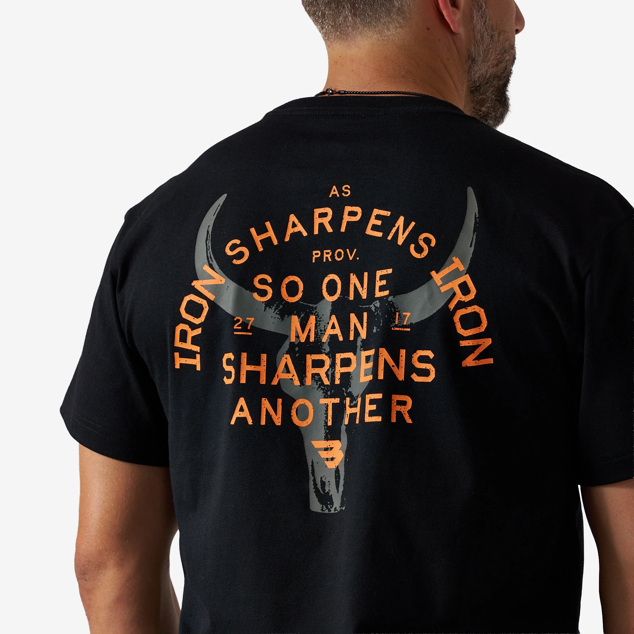 Short Sleeve Tee - Proverbs 27:17 - Black - Image 4