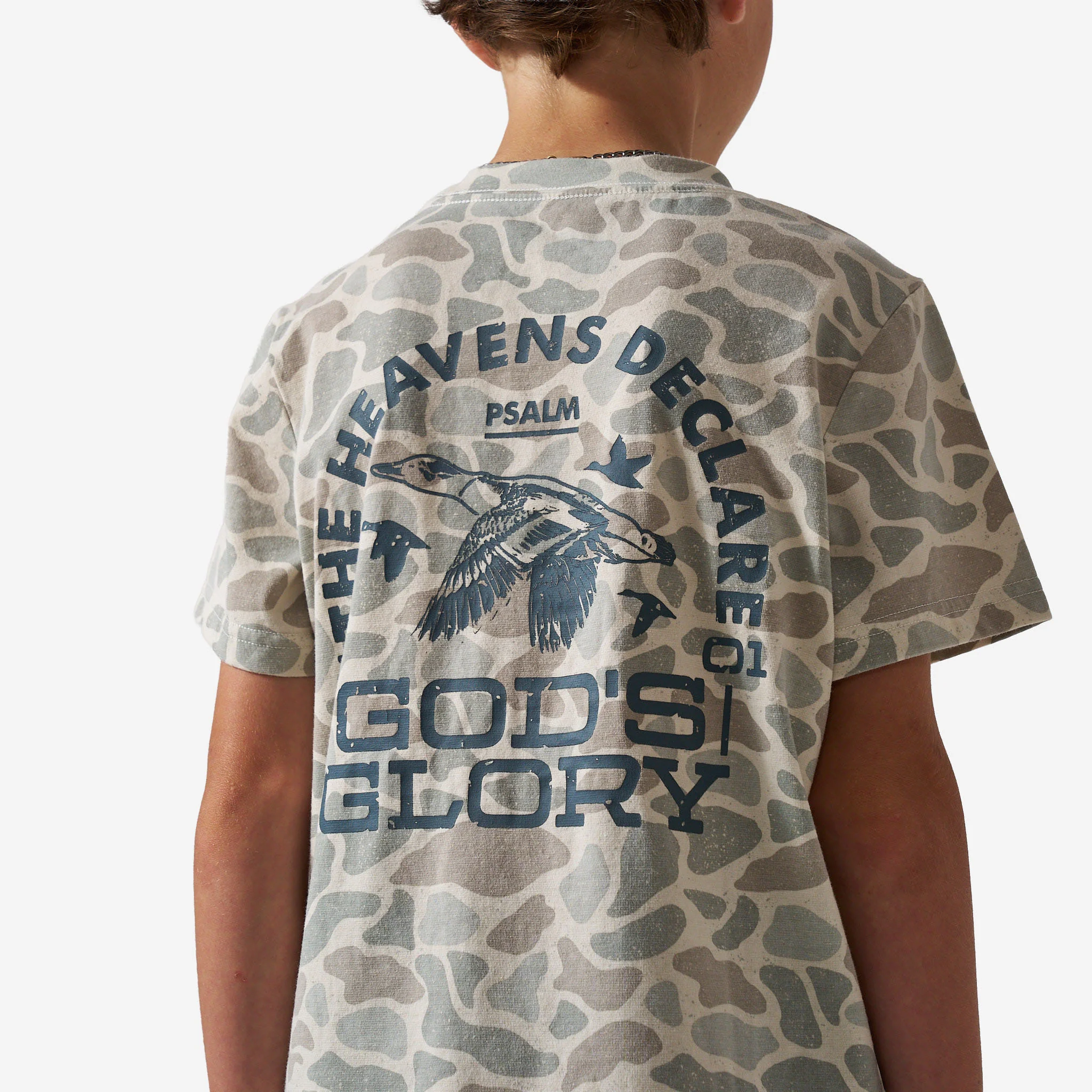 Youth Vintage Washed Tee - God's Glory - Classic Deer Camo - Image 4
