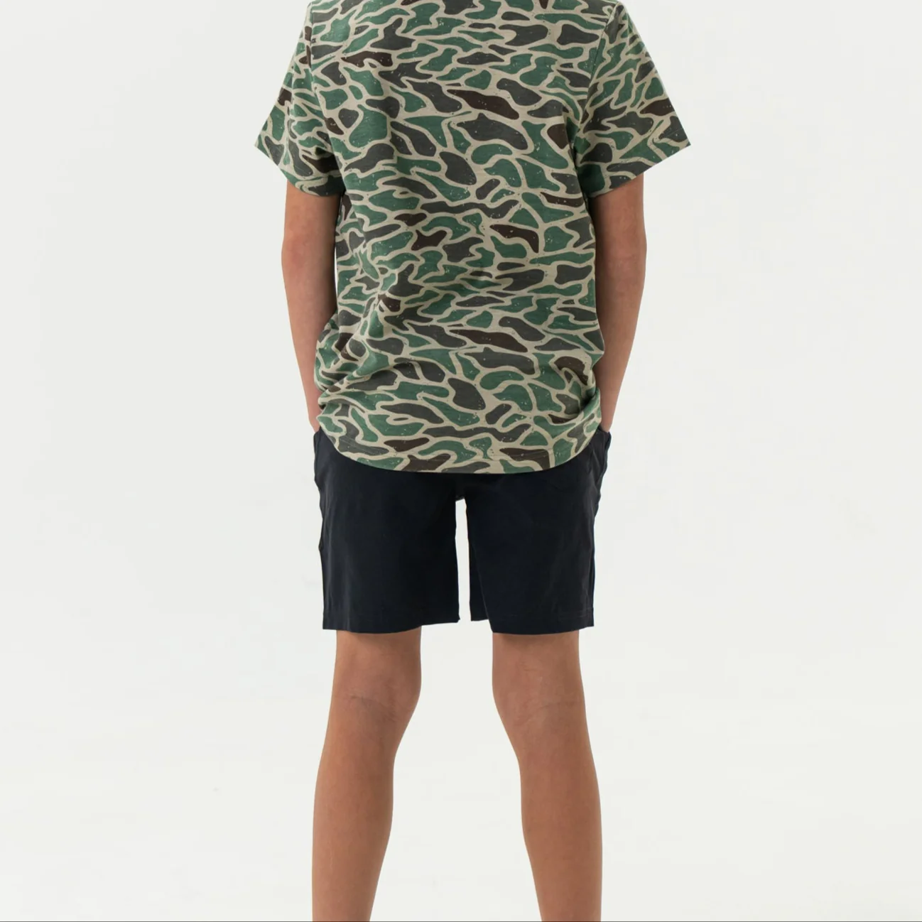 Youth Athletic Short - Heather Black - Retro Duck Camo Liner - Image 4