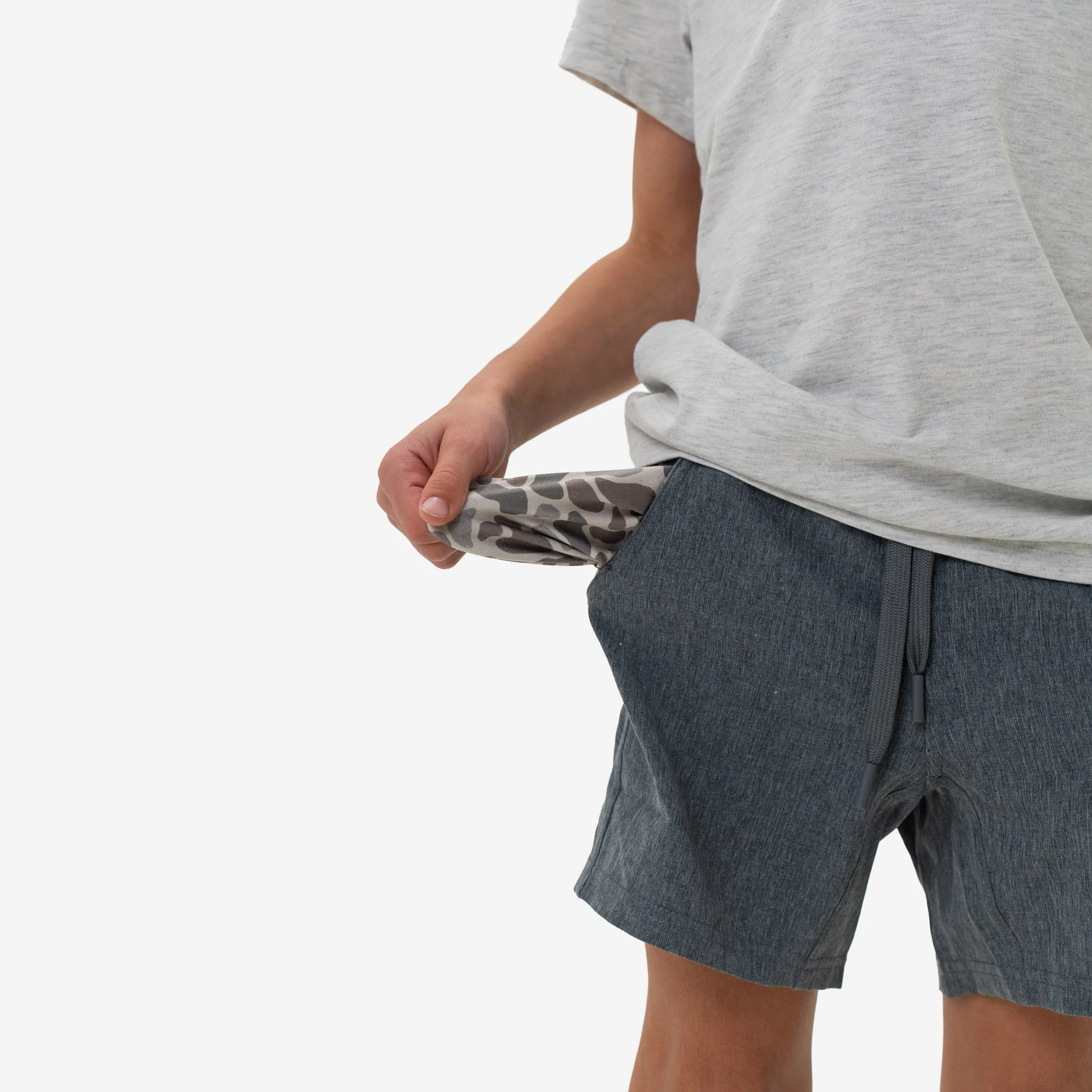 Youth Athletic Short - Grizzly Grey - Deer Camo Liner - Image 3