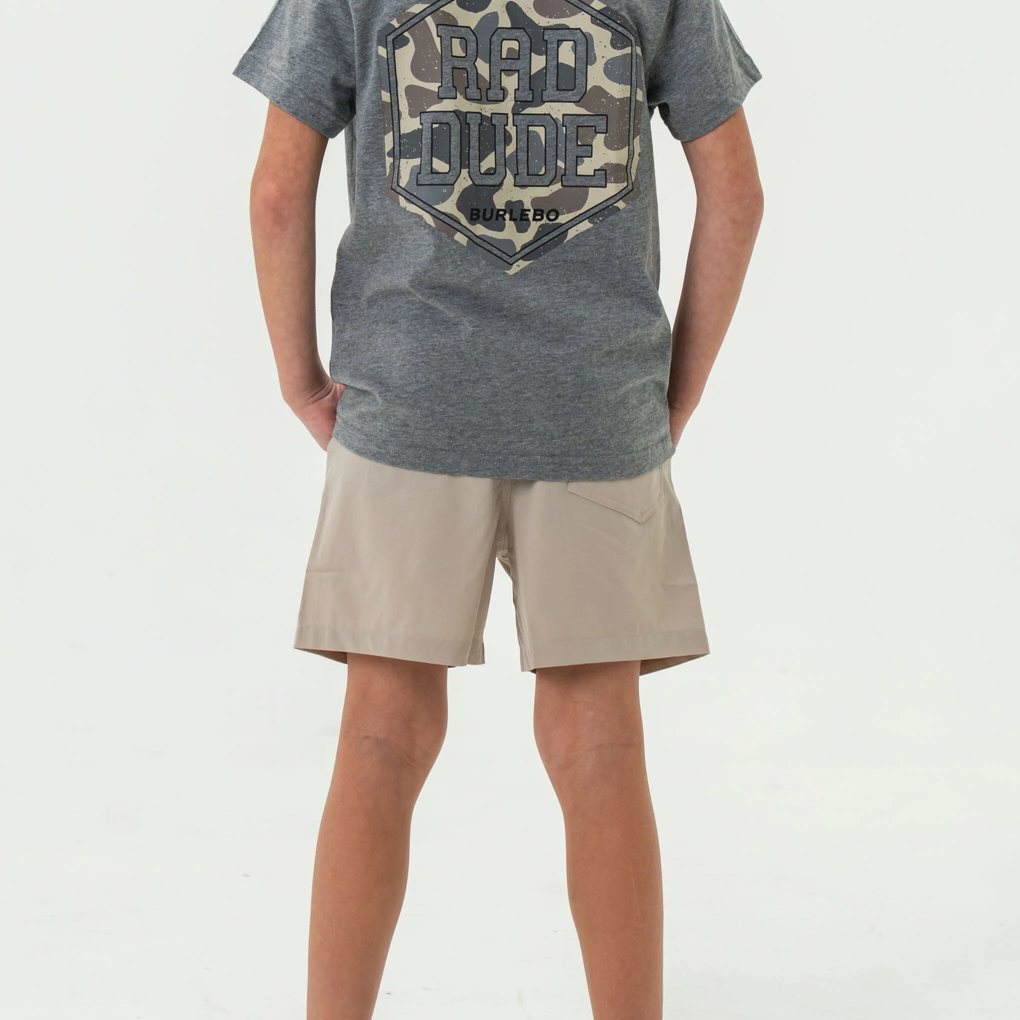 Youth Everyday Short - Light Khaki - American Flag Pocket - Image 5