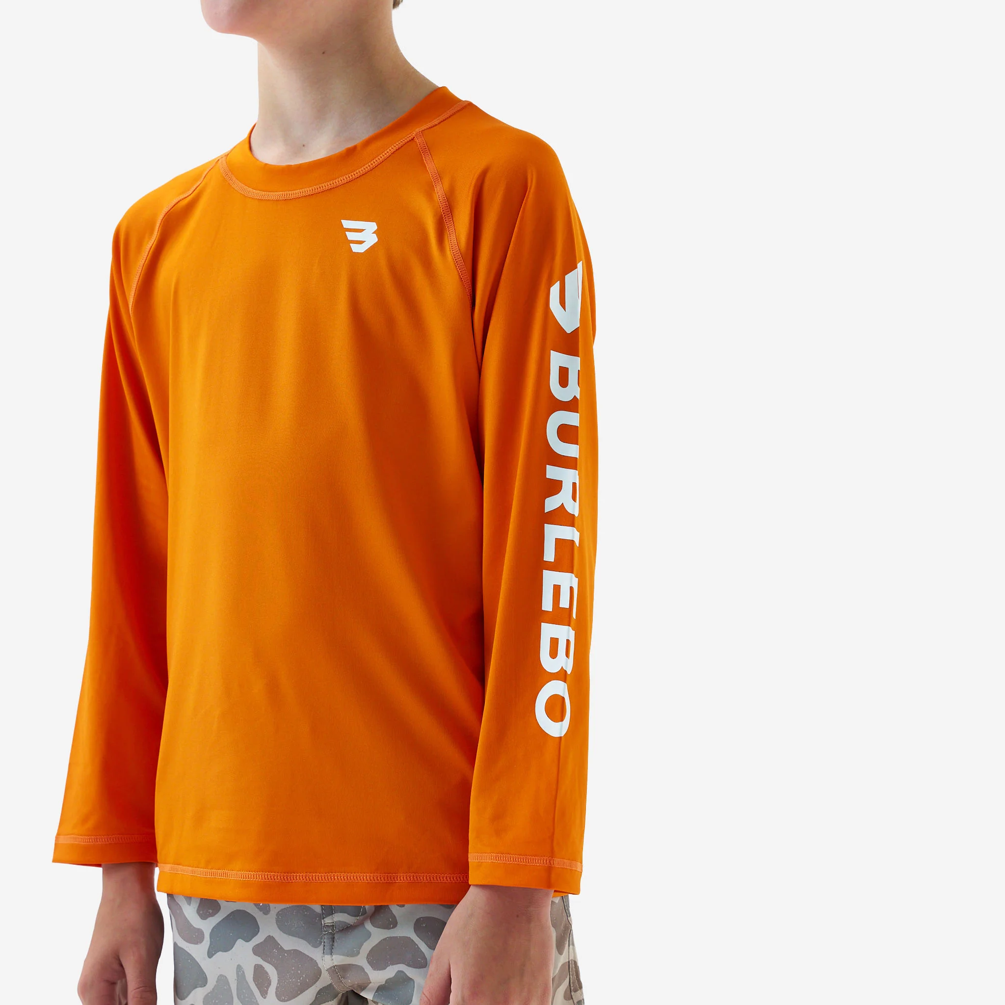 Youth Rash Guard - Orange and White - Image 3