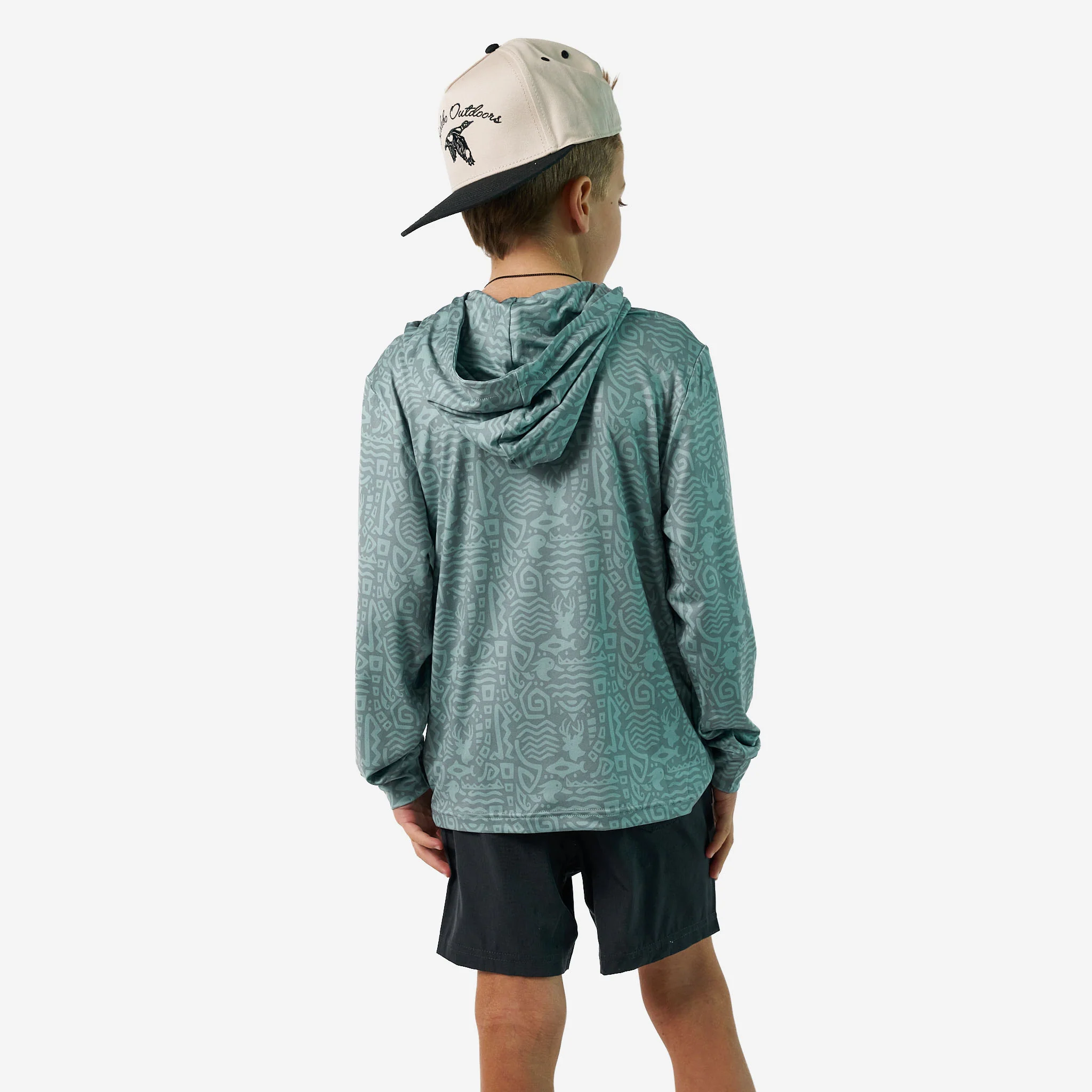 Youth Performance Hoodie - Mayan Outdoors - Sage - Image 4