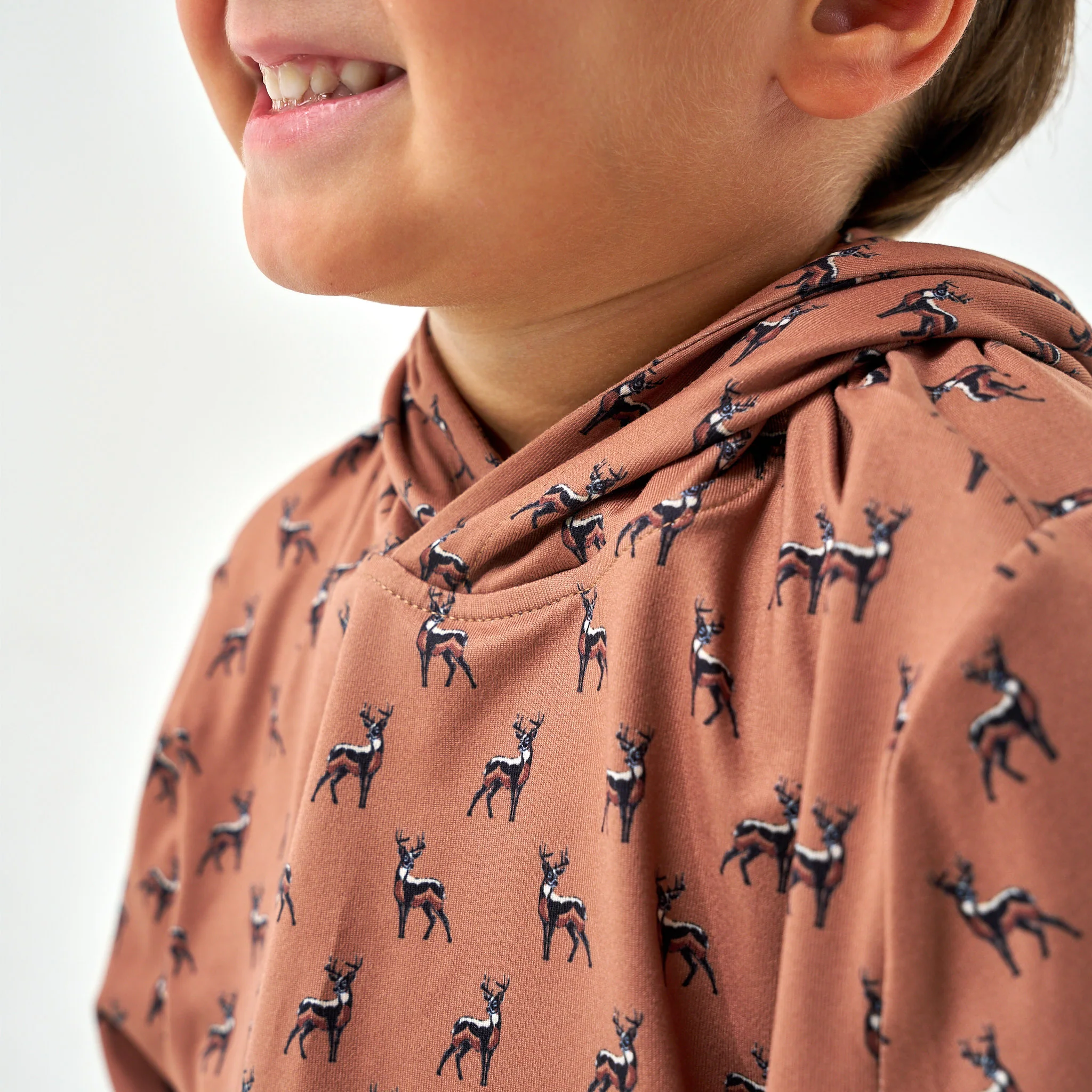Youth Performance Hoodie - Whitetail Deer - Brown - Image 3