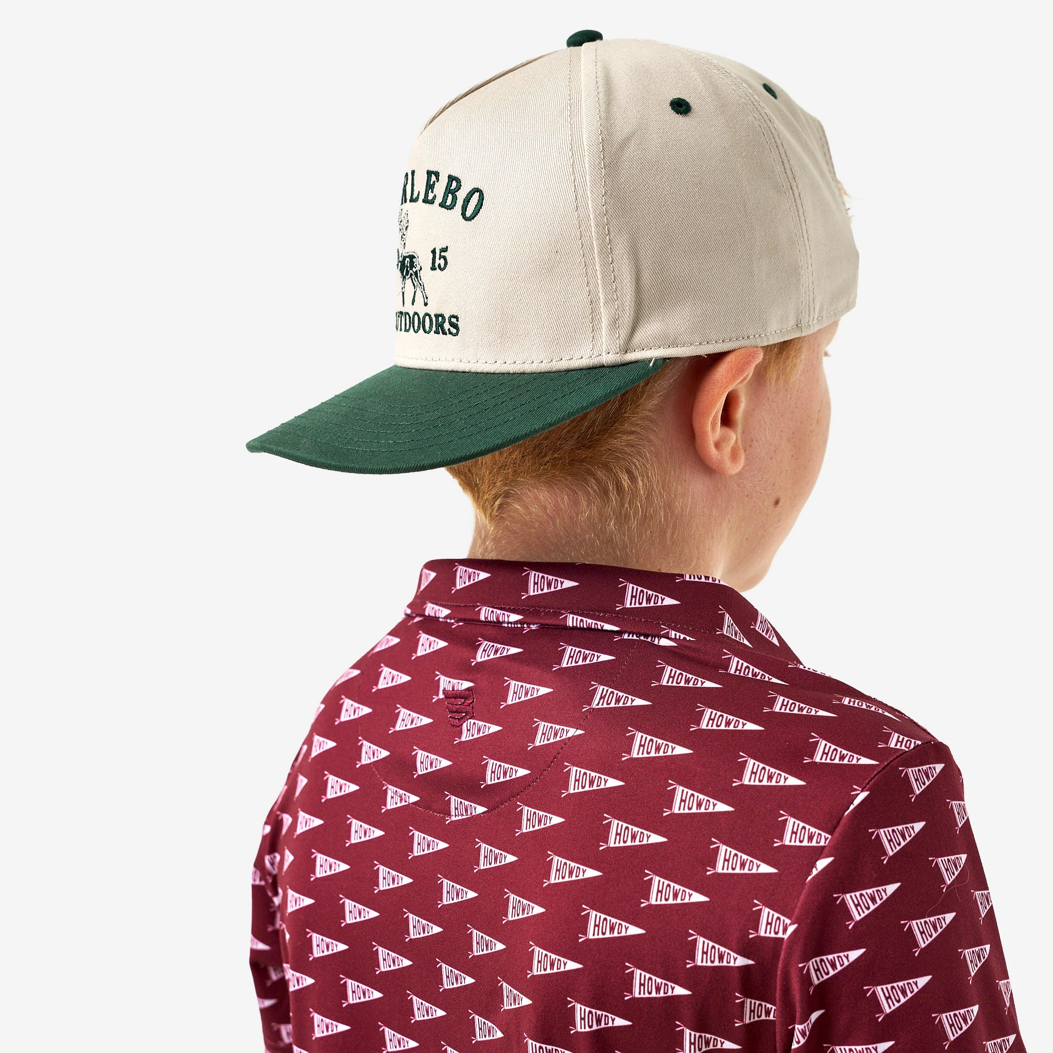 Youth Performance Polo - Howdy Pennants - Maroon - Image 5
