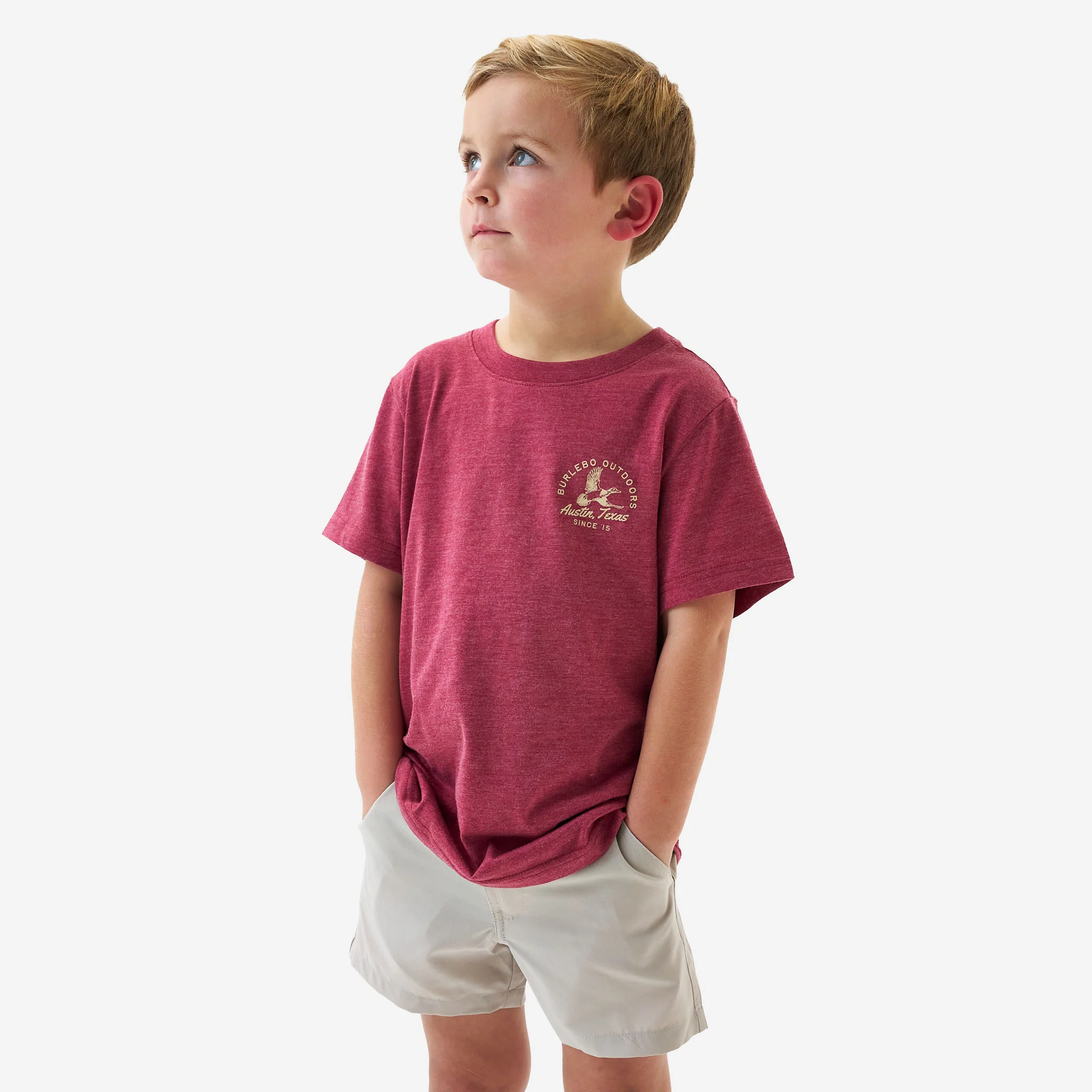 Youth Short Sleeve Tee - Classic Duck - Heather Red - Image 3
