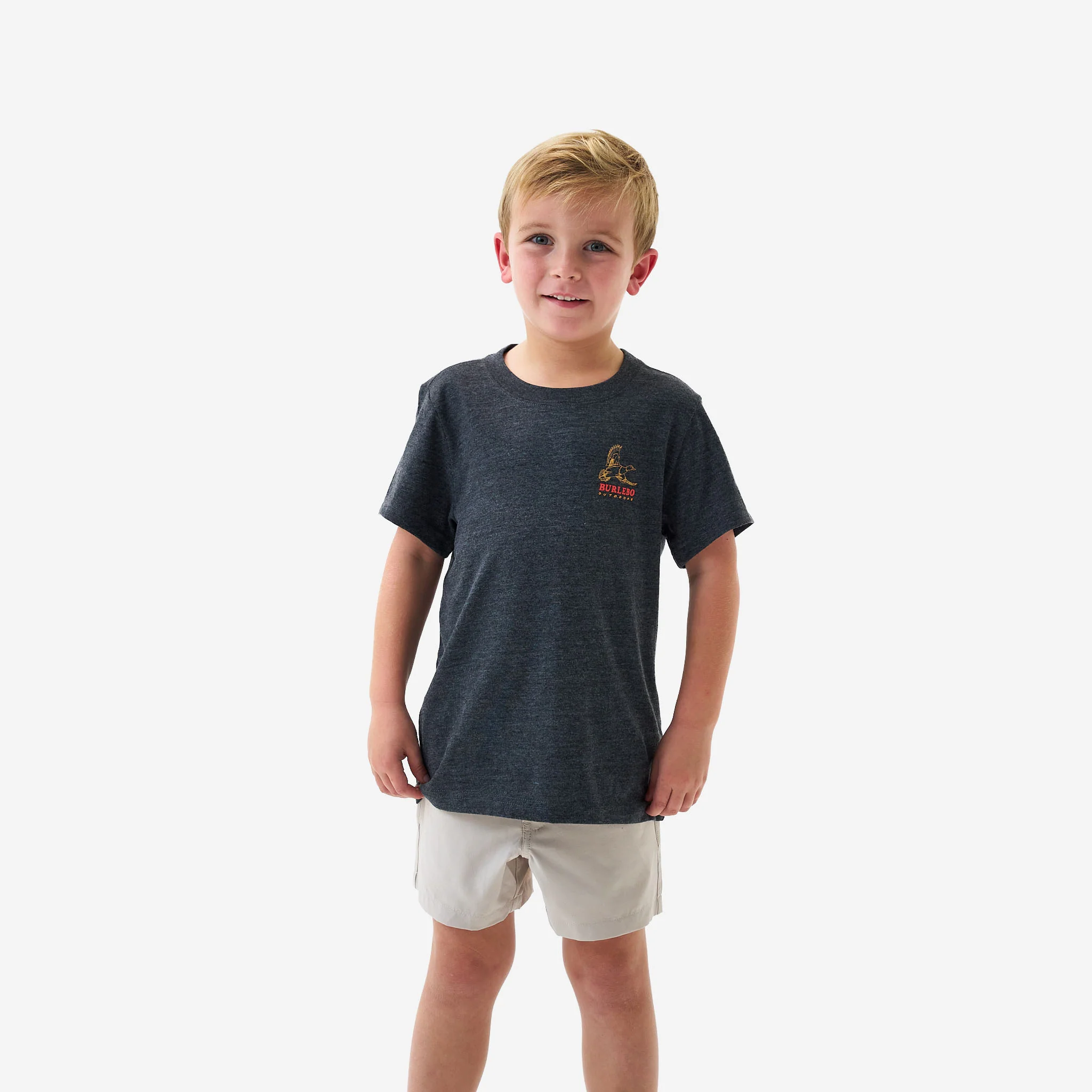 Youth Short Sleeve Tee - Duck Wild - Heather Black - Image 3