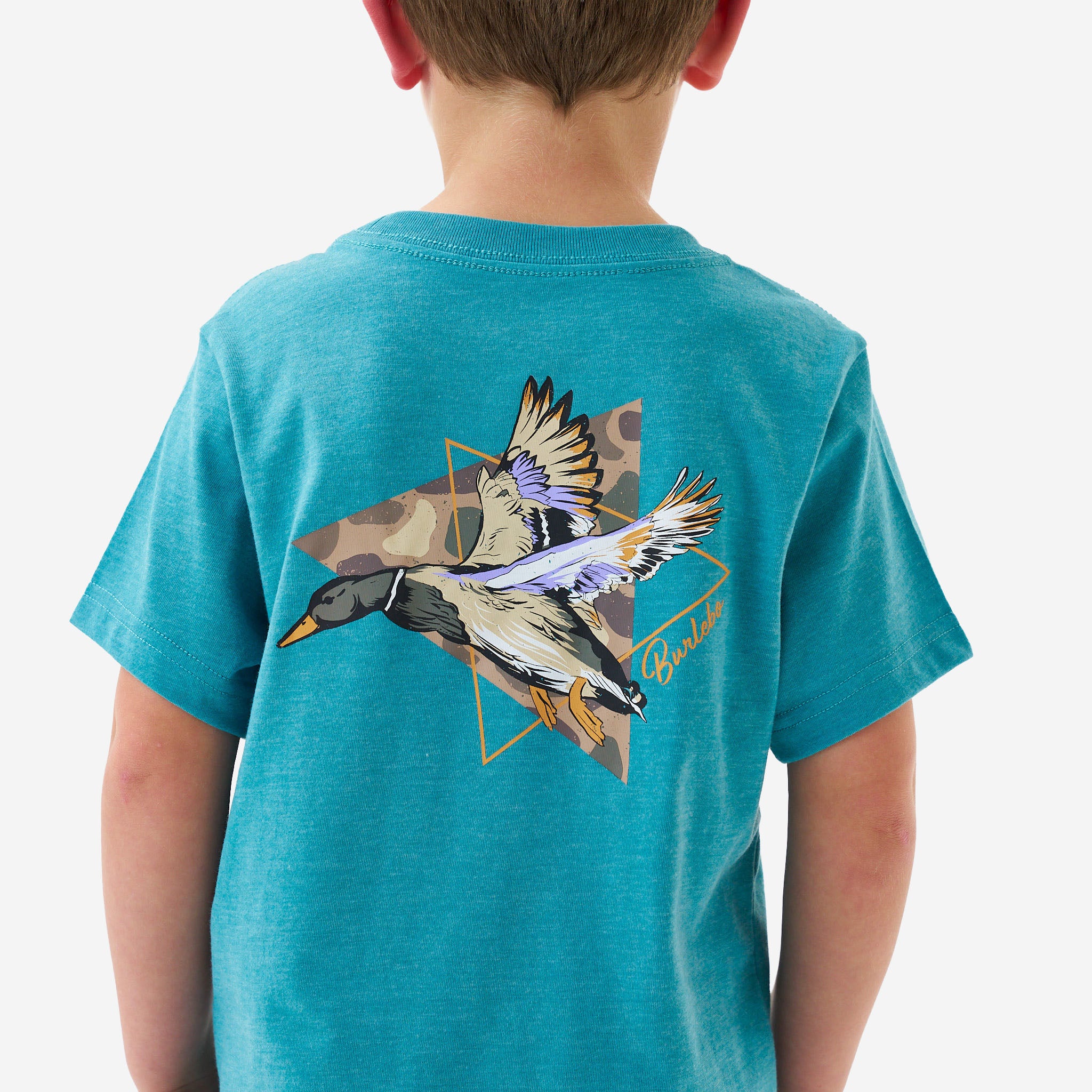 Youth Short Sleeve Tee - Pintail Diving Duck - Cyan - Image 4