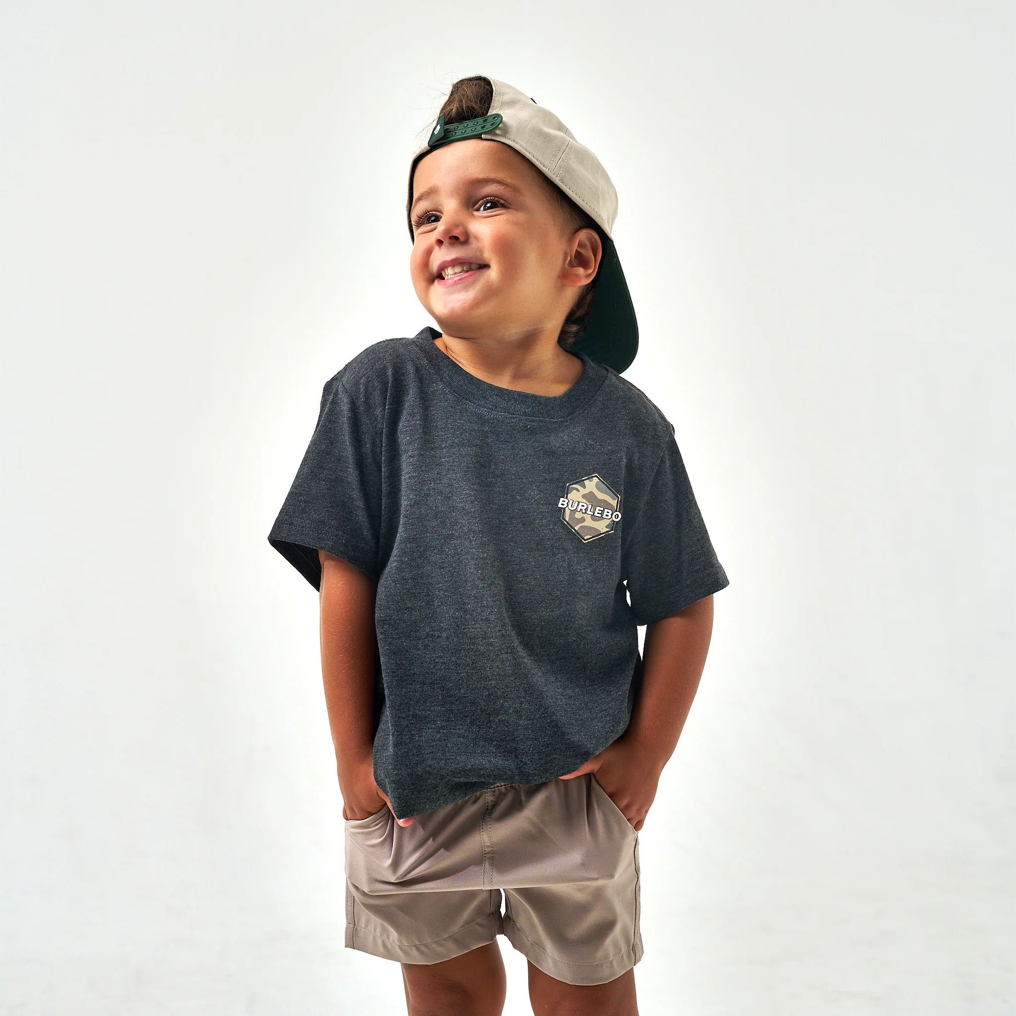 Youth Short Sleeve Tee - Rad Dude Deer Camo - Heather Black - Image 3