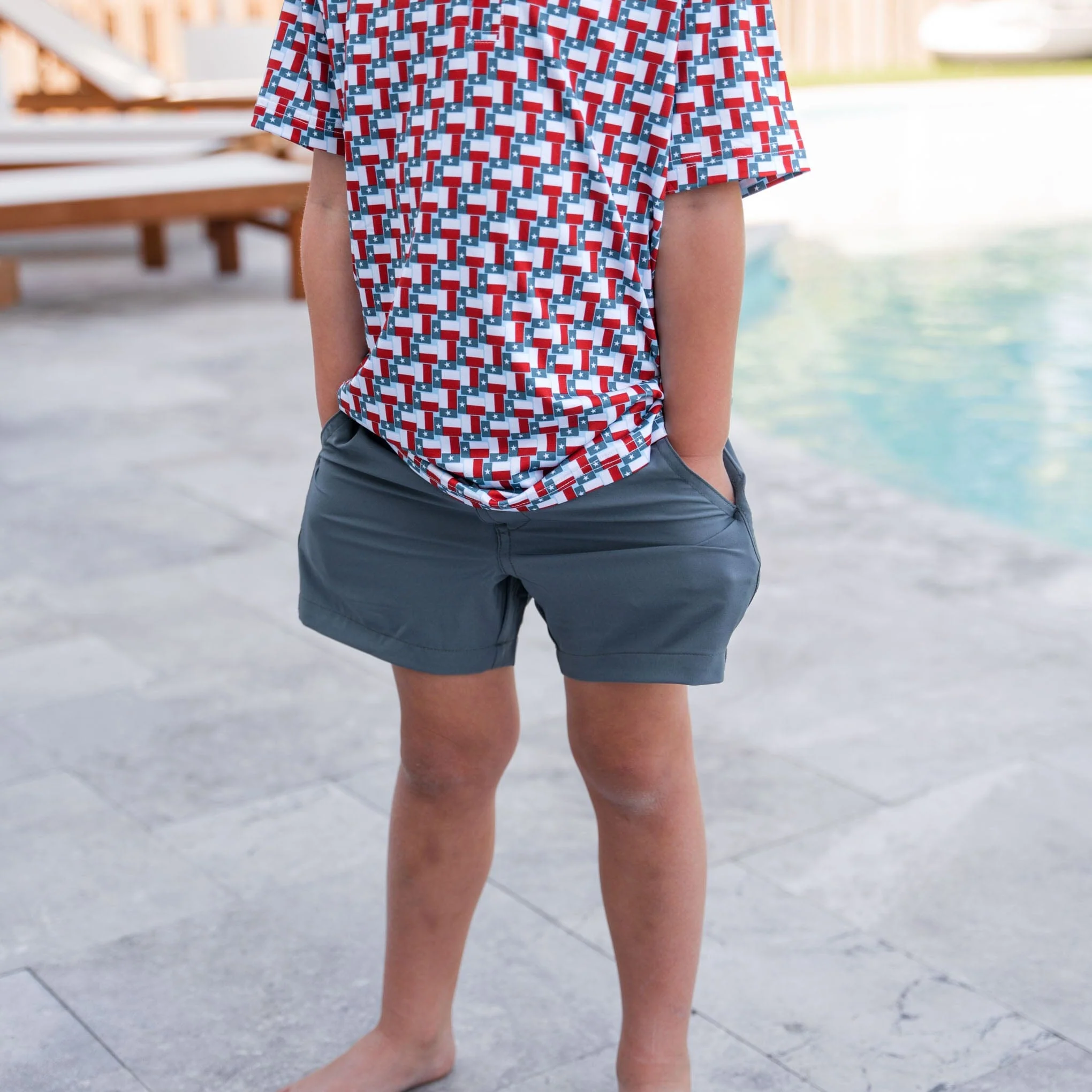 Youth Everyday Short - River Rock Grey - Classic Deer Camo Pocket - Image 6