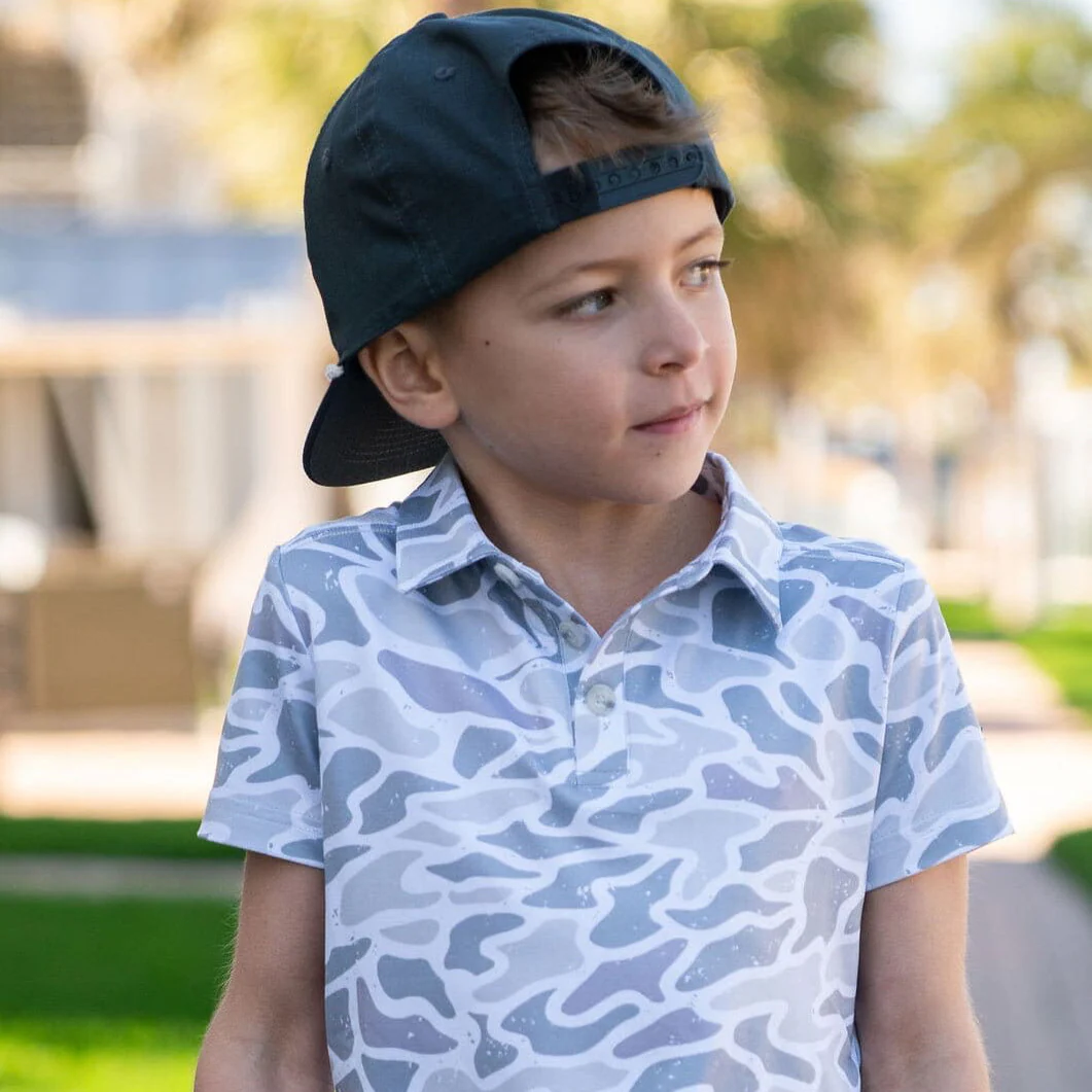Youth Performance Polo - White Camo - Image 4